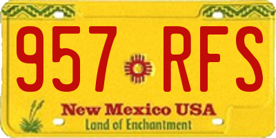 NM license plate 957RFS