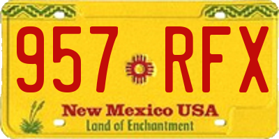 NM license plate 957RFX
