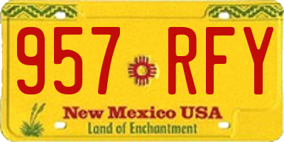 NM license plate 957RFY