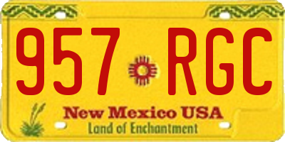 NM license plate 957RGC