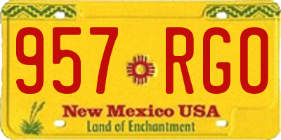 NM license plate 957RGO