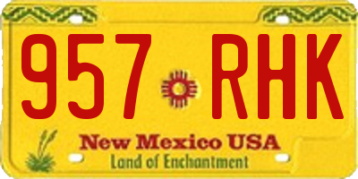 NM license plate 957RHK