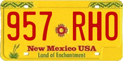 NM license plate 957RHO