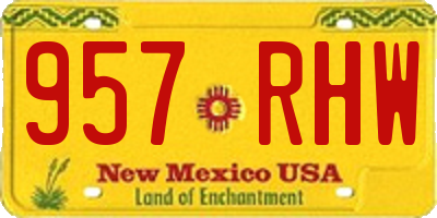 NM license plate 957RHW