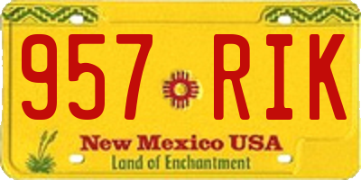 NM license plate 957RIK