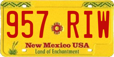 NM license plate 957RIW