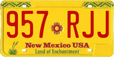 NM license plate 957RJJ