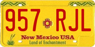 NM license plate 957RJL