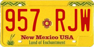 NM license plate 957RJW