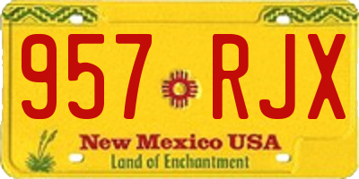 NM license plate 957RJX