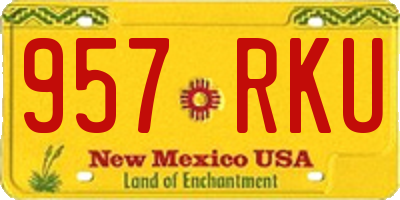 NM license plate 957RKU