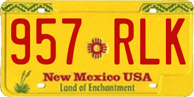 NM license plate 957RLK