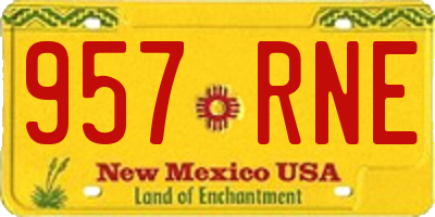 NM license plate 957RNE