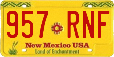 NM license plate 957RNF