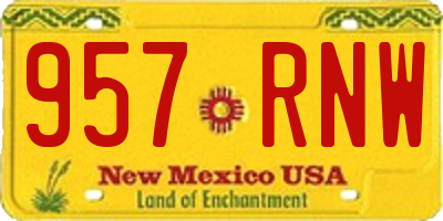 NM license plate 957RNW