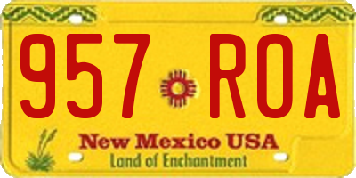 NM license plate 957ROA