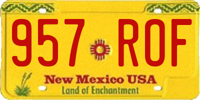 NM license plate 957ROF