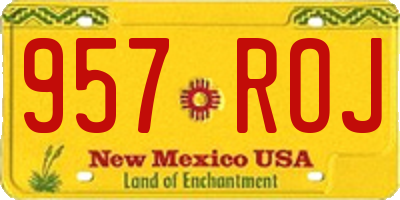 NM license plate 957ROJ