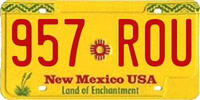 NM license plate 957ROU