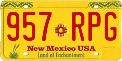NM license plate 957RPG