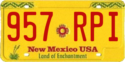 NM license plate 957RPI