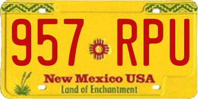 NM license plate 957RPU
