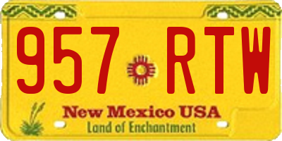 NM license plate 957RTW