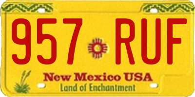 NM license plate 957RUF