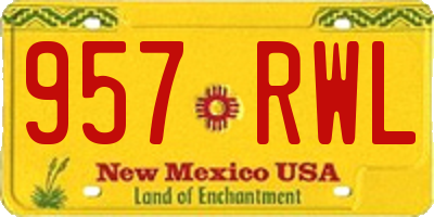 NM license plate 957RWL