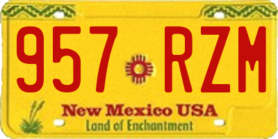 NM license plate 957RZM