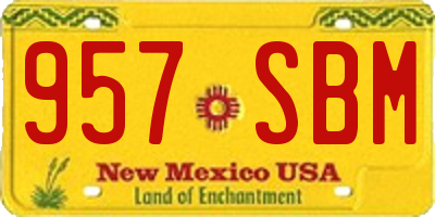 NM license plate 957SBM