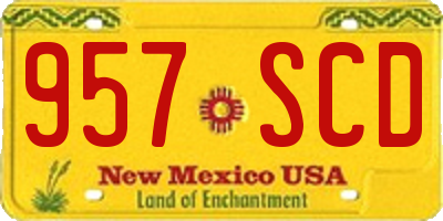 NM license plate 957SCD