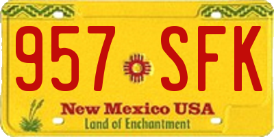 NM license plate 957SFK