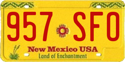 NM license plate 957SFO