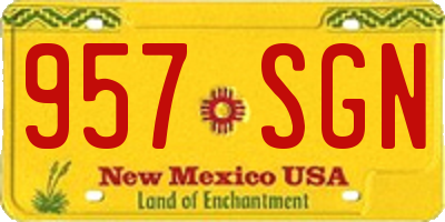 NM license plate 957SGN