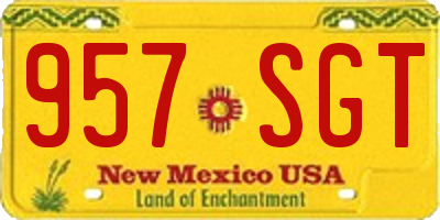 NM license plate 957SGT