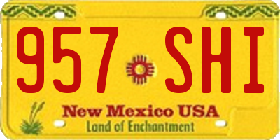 NM license plate 957SHI