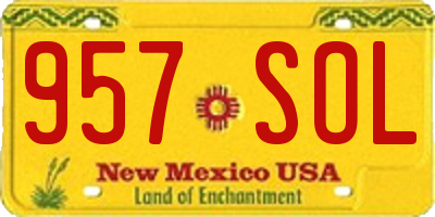 NM license plate 957SOL