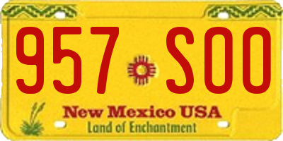 NM license plate 957SOO