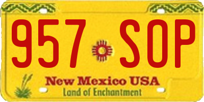 NM license plate 957SOP