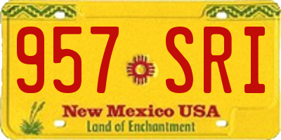 NM license plate 957SRI