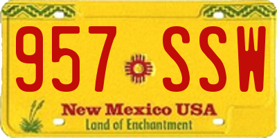 NM license plate 957SSW