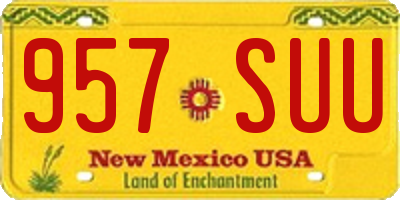 NM license plate 957SUU