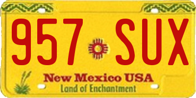 NM license plate 957SUX