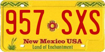NM license plate 957SXS