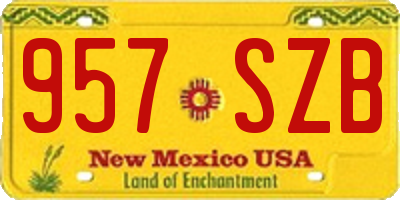 NM license plate 957SZB