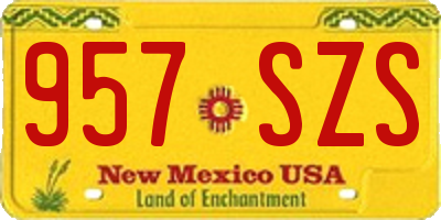 NM license plate 957SZS