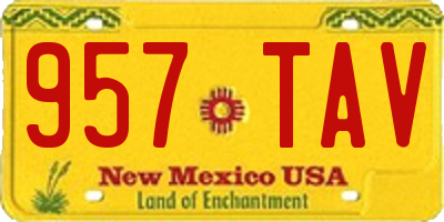 NM license plate 957TAV
