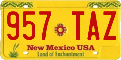 NM license plate 957TAZ