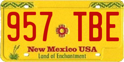 NM license plate 957TBE